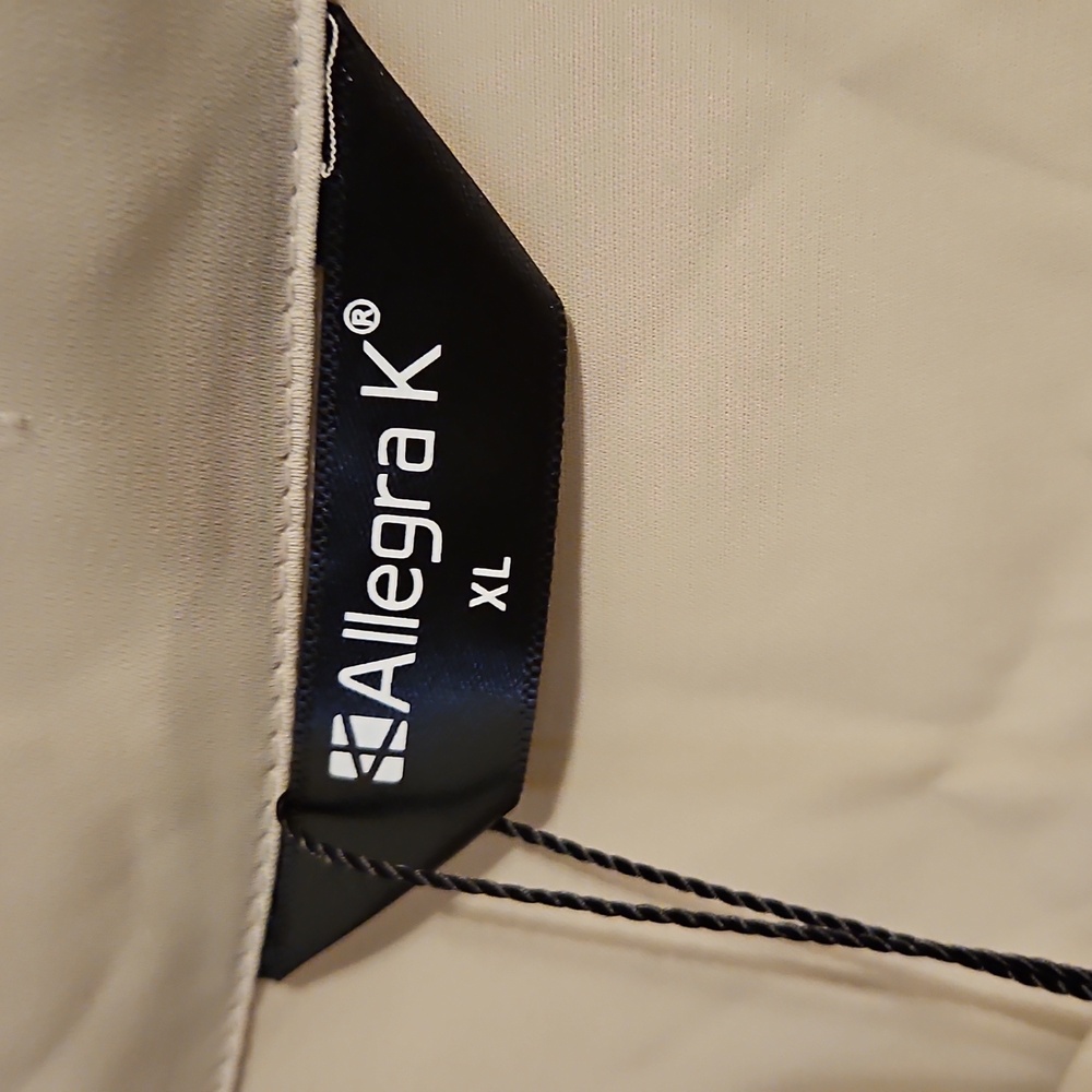 Allegra K Tan Asymetrical Tie Neck Blouse. NWT - Picture 3 of 6
